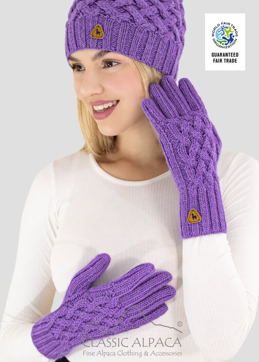 Women's Shadow Cable Alpaca Gloves