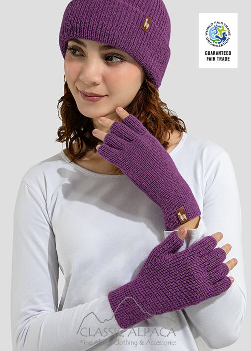 Women's Alpaca Half Finger Gloves