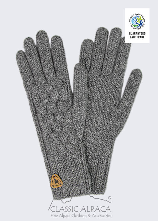 Women's Shadow Cable Alpaca Gloves