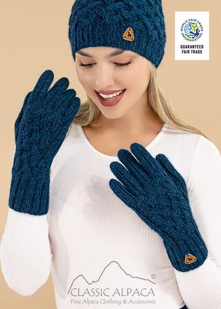 Women's Shadow Cable Alpaca Gloves